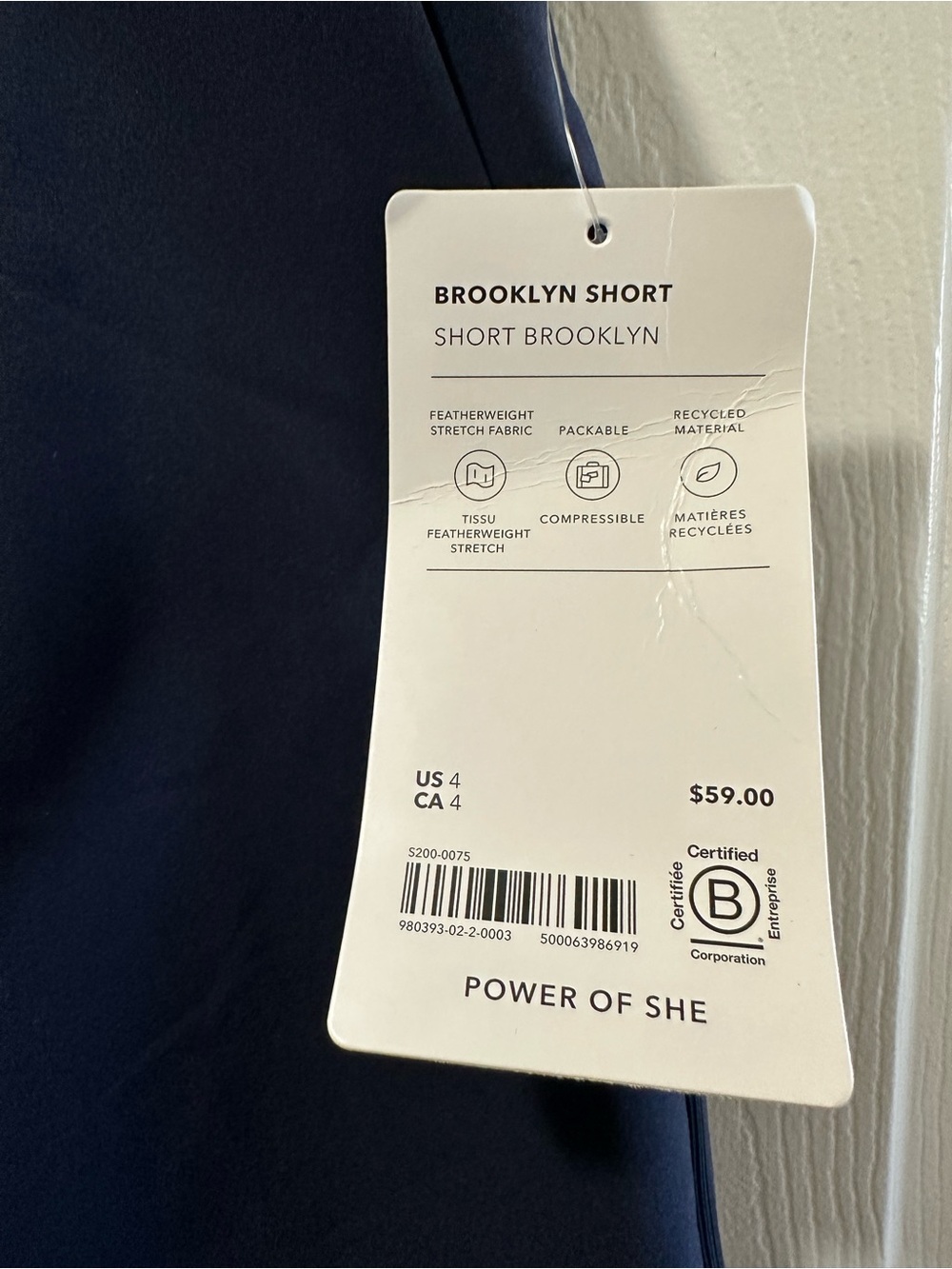 Athleta Brooklyn Short Navy Featherweight Stretch Travel Shorts NWT 4 - Picture 4 of 6